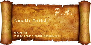 Paneth Anikó névjegykártya